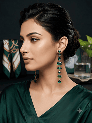 Emerald Elegance Multi-Shape Crystal Drop Earrings Emerald Elegance Multi-Shape Crystal Drop Earrings