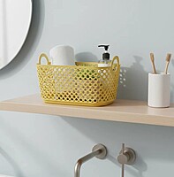 Woven Plastic Storage Basket with Handles