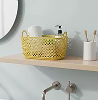 Woven Plastic Storage Basket with Handles