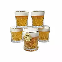YAMASIN JAPAN Design Gold Edition Glass Tumblers (Set of 6)