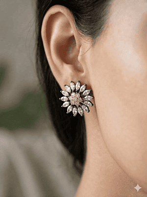 Radiant Sunburst Marquise Stud Earrings