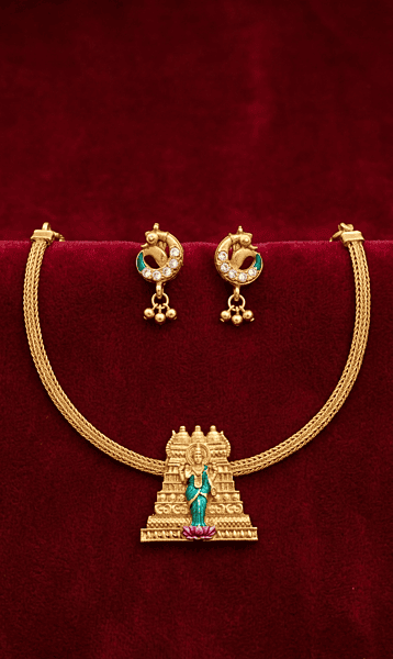Gopuram Pendant Necklace Set