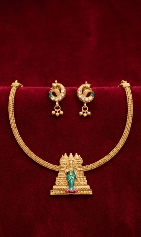 Gopuram Pendant Necklace Set