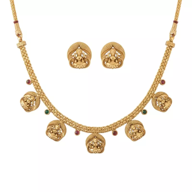Elegant coin temple-inspired imitation jewellery set
