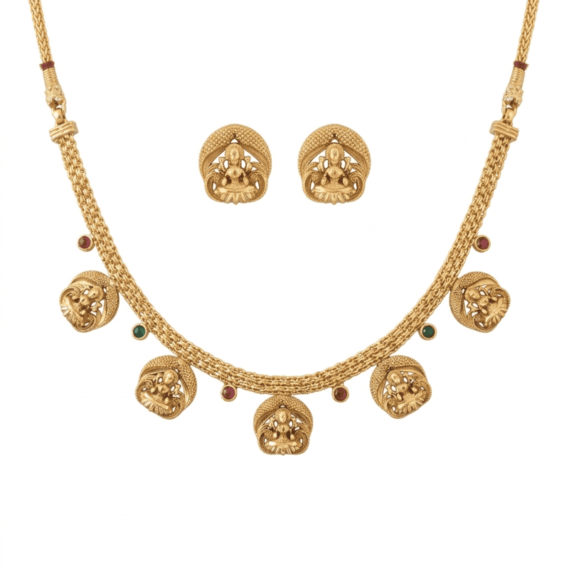 Elegant coin temple-inspired imitation jewellery set