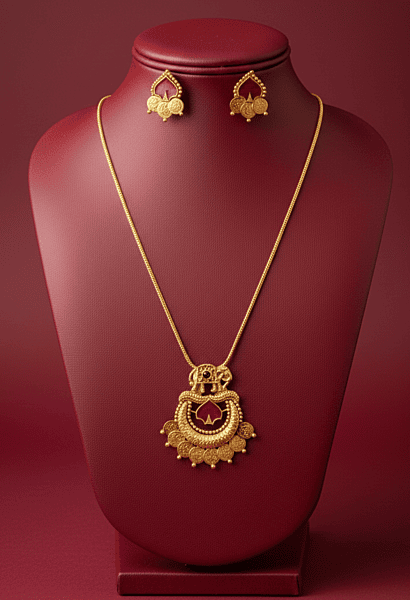 gold-tone pendant necklace set