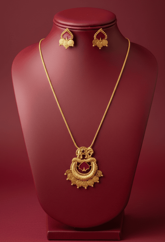 gold-tone pendant necklace set