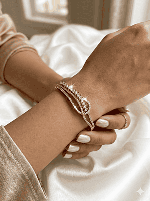 The Seraphina Marquise Wave Bangle