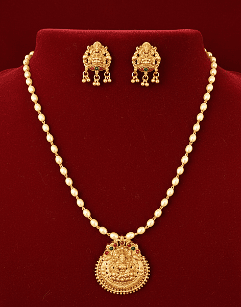Lakshmi temple pendant jewellery set