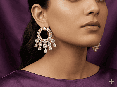 Exquisite Gold-Plated Circular Chandelier Earrings with Teardrop Crystal Droplets