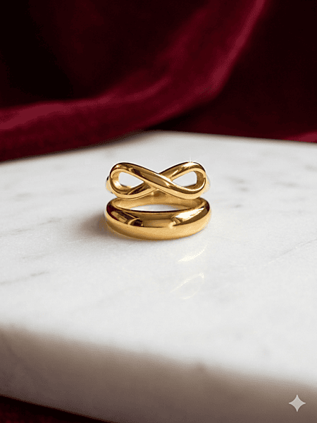 Double-Band Infinity & Dome Ring Double-Band Infinity & Dome Ring
