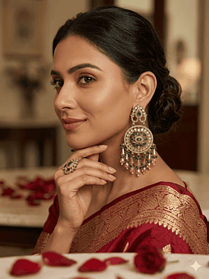 The "Regal Heritage" Kundan Chandbali The "Regal Heritage" Kundan Chandbali