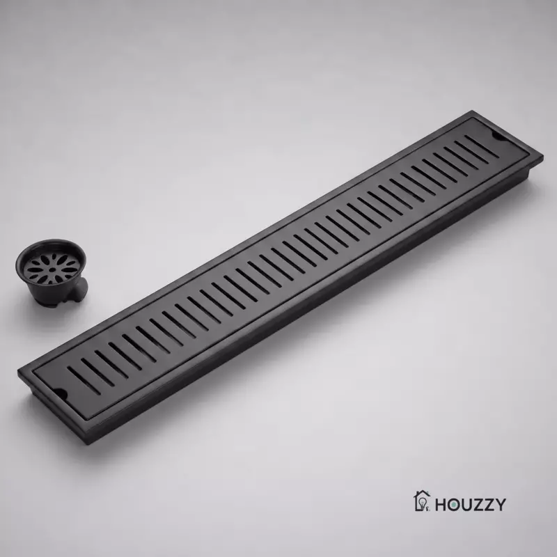 Vertical Shower Drain Channel SS-304 (Black)