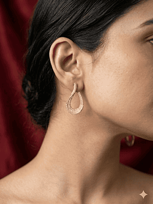 Gilded Serpentine Pave Hoops