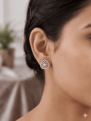 Golden Petal Trillion-Halo Studs Golden Petal Trillion-Halo Studs