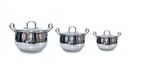 Granny Kitchen India Gold Triply Stainless Steel Casserole with Lid, Belly Shape Handi,