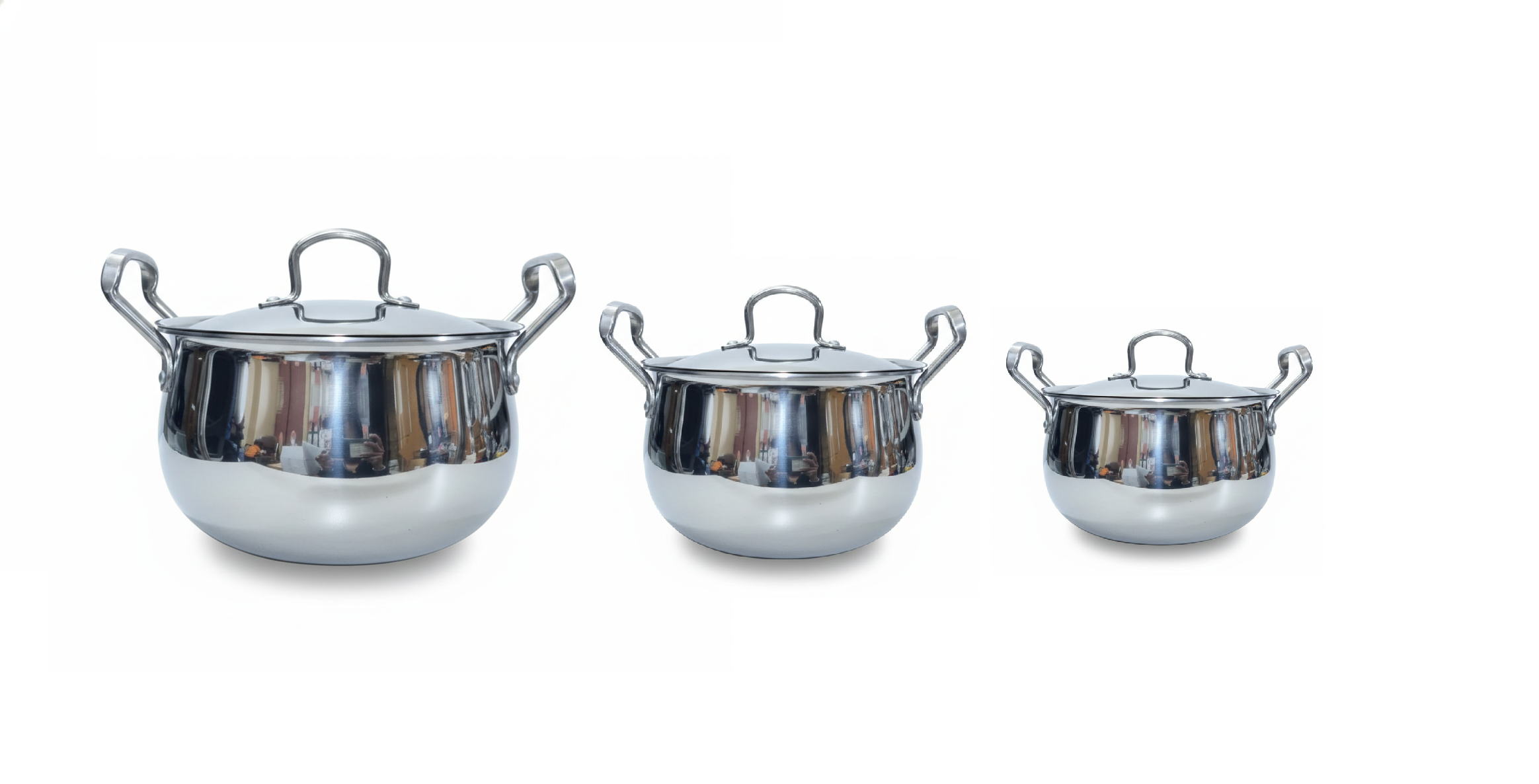 Granny Kitchen India Gold Triply Stainless Steel Casserole with Lid, Belly Shape Handi,