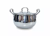 Granny Kitchen India Gold Triply Stainless Steel Casserole with Lid, Belly Shape Handi,