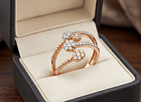 18 kt Celestial Bypass Rose Gold Ring