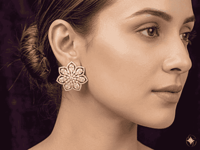 Elegant Floral Cluster Stud Earrings