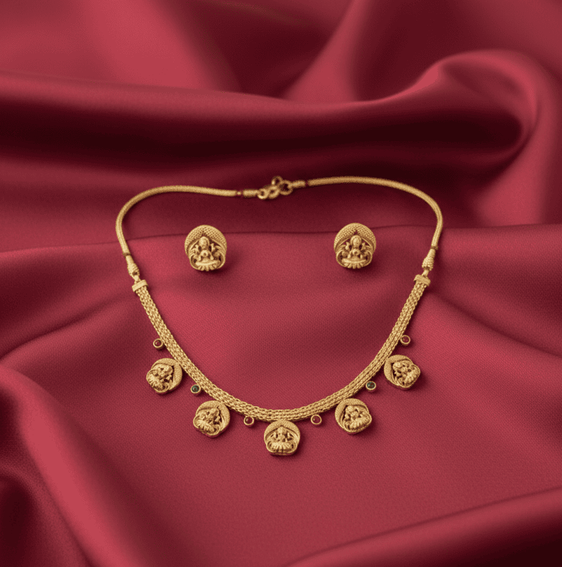 Elegant coin temple-inspired imitation jewellery set