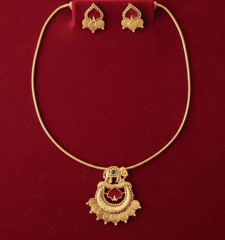 gold-tone pendant necklace set