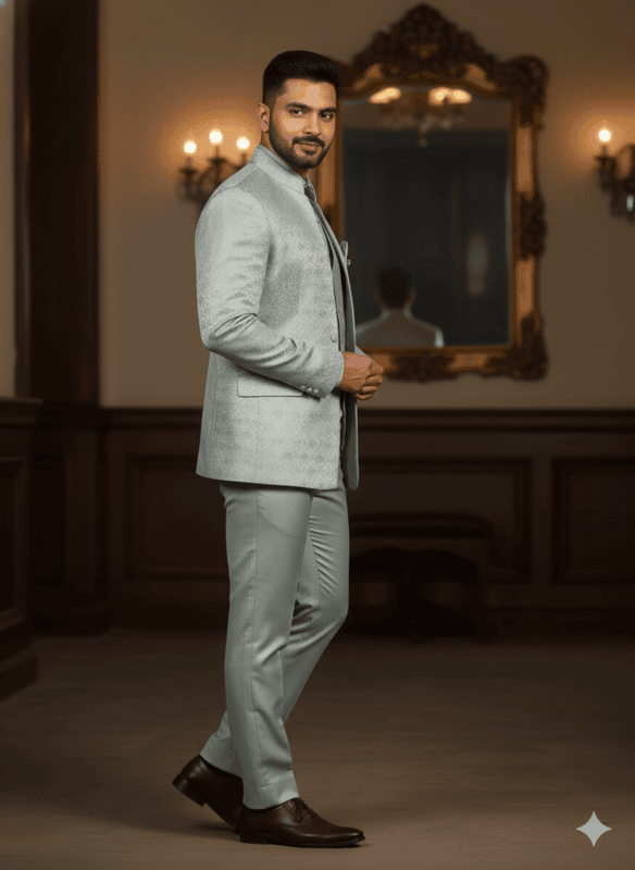 Elegant Light Sky Blue 3 pic suit D.3L007 B.1868