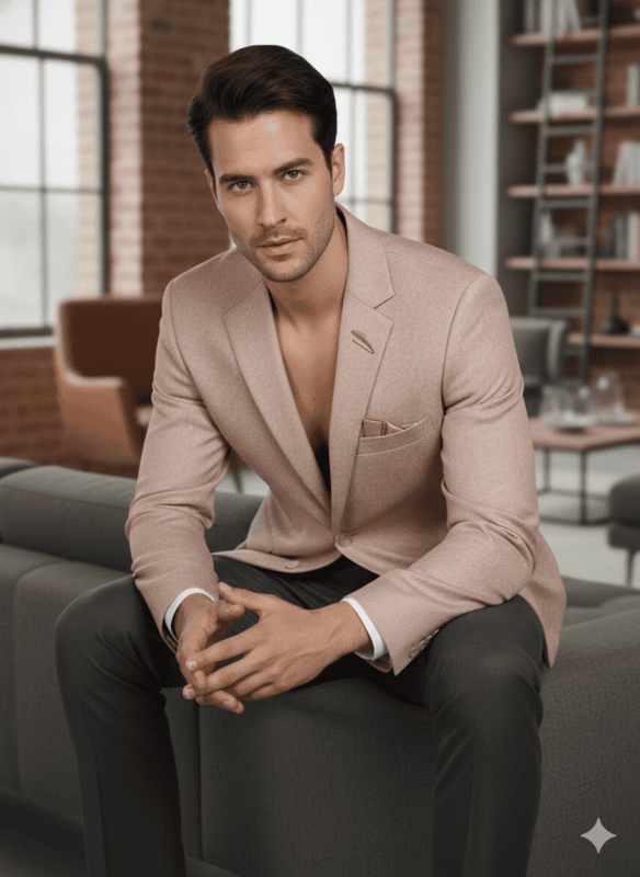 Men’s Light Pink Premium Textured Blazer D.BL045 B.1848