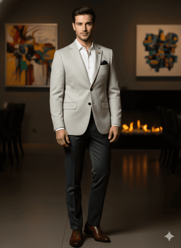 Men's Designer Chevron Pattern Formal Blazer D.BL127 B1865