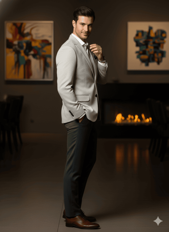 Men's Designer Chevron Pattern Formal Blazer D.BL127 B1865