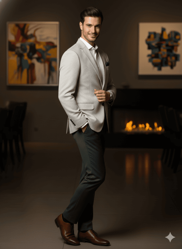 Men's Designer Chevron Pattern Formal Blazer D.BL127 B1865