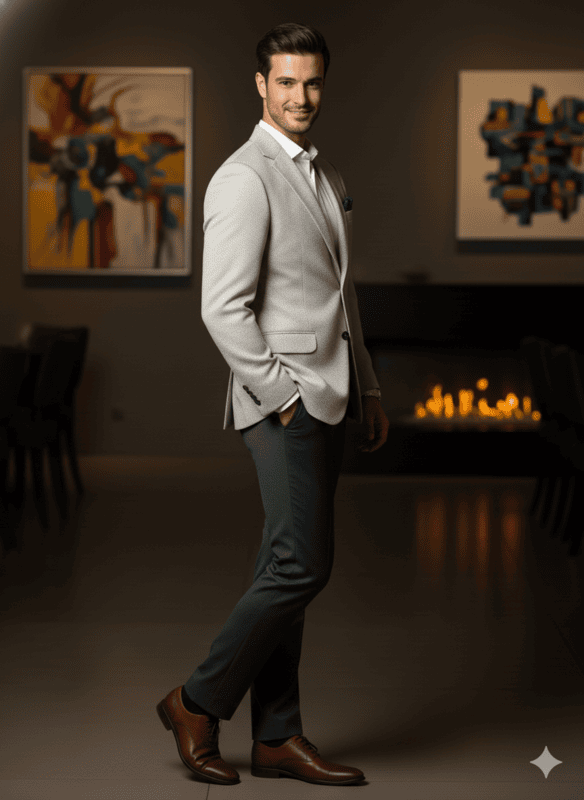 Men's Designer Chevron Pattern Formal Blazer D.BL127 B1865