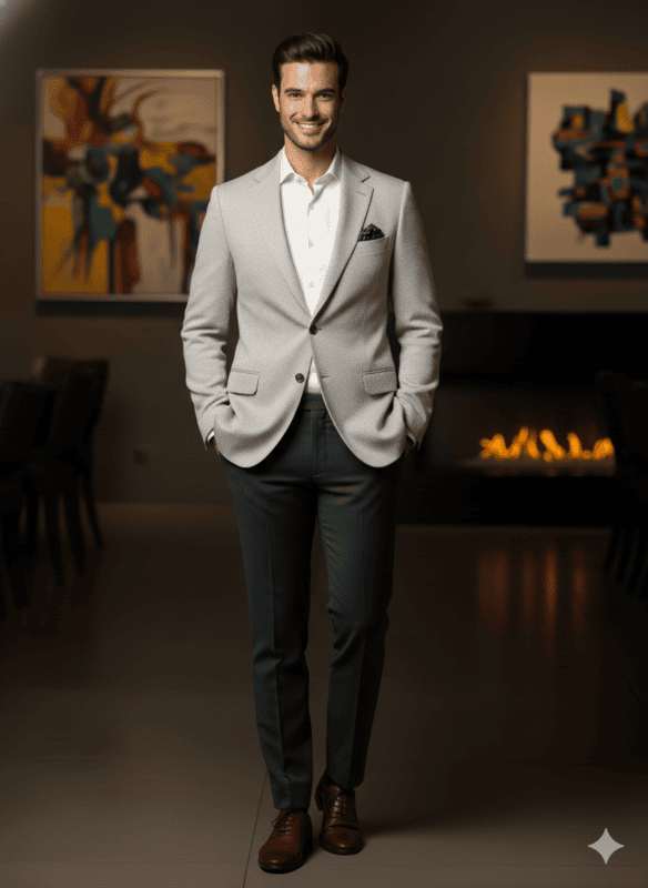 Men's Designer Chevron Pattern Formal Blazer D.BL127 B1865