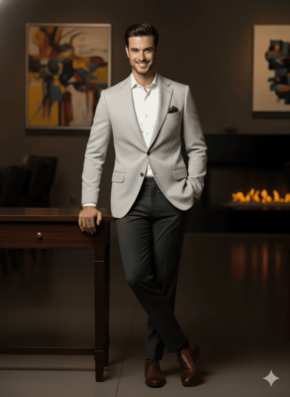 Men's Designer Chevron Pattern Formal Blazer D.BL127 B1865