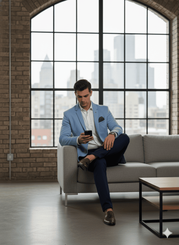 Zara Blazer SKY BLUE