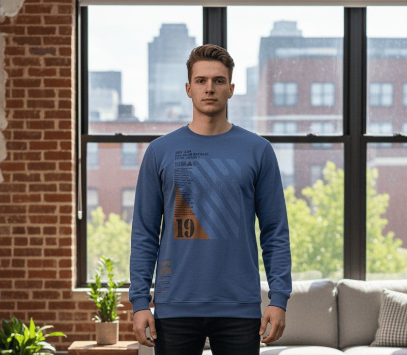 Blue Full Sleeve Printed T-Shirt D.19/12