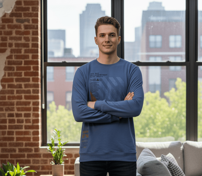 Blue Full Sleeve Printed T-Shirt D.19/12