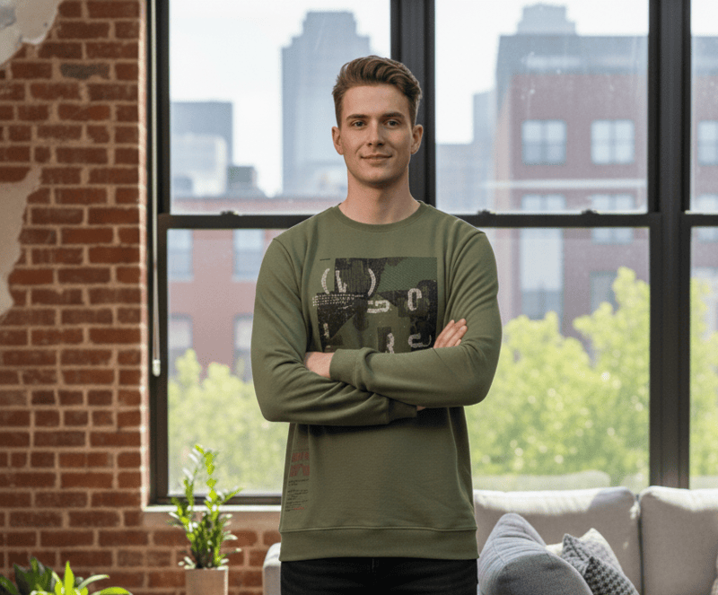 Blue Full Sleeve Printed T-Shirt D.19/12