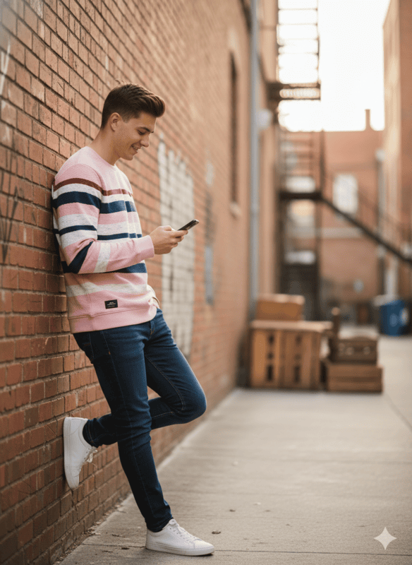 Color Block Round Neck T-Shirts โ Textured Casual Wear D.15/16