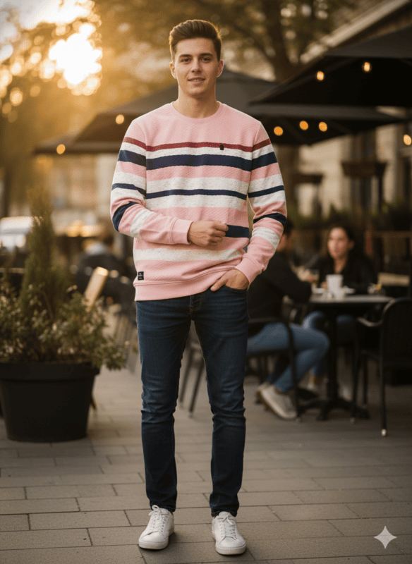 Color Block Round Neck T-Shirts โ Textured Casual Wear D.15/16