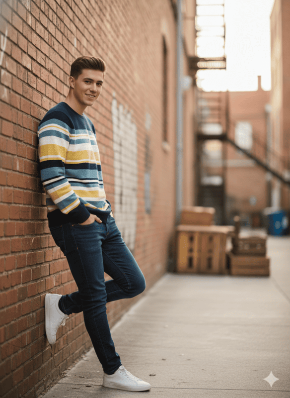 Color Block Round Neck T-Shirts โ Textured Casual Wear D.15/16