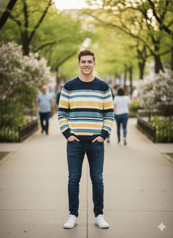 Color Block Round Neck T-Shirts โ Textured Casual Wear D.15/16