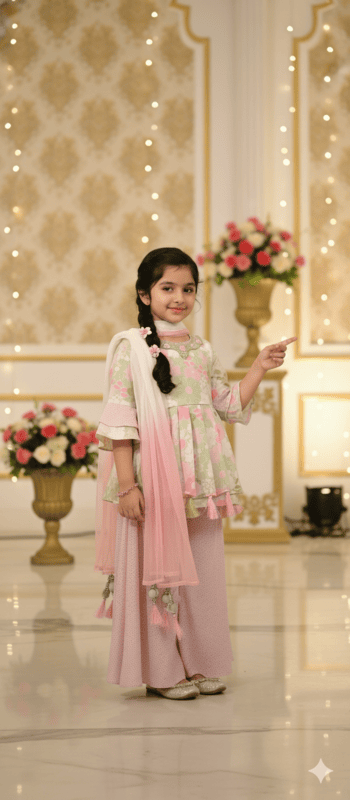 Blossom Pink Floral Sharara Set D.24.N1110PS B.8927