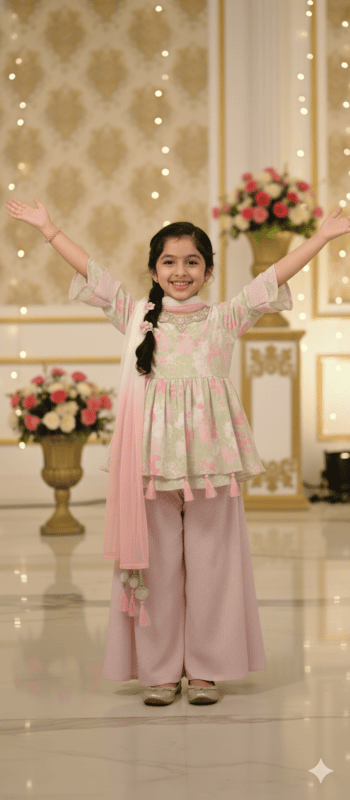 Blossom Pink Floral Sharara Set D.24.N1110PS B.8927