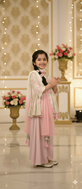 Blossom Pink Floral Sharara Set D.24.N1110PS B.8927
