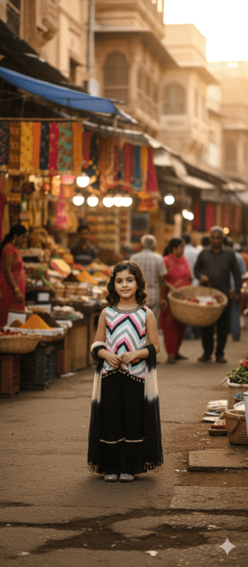 Trendy Zigzag Top with Black Sharara Palazzo Set D.11.843P B.8870