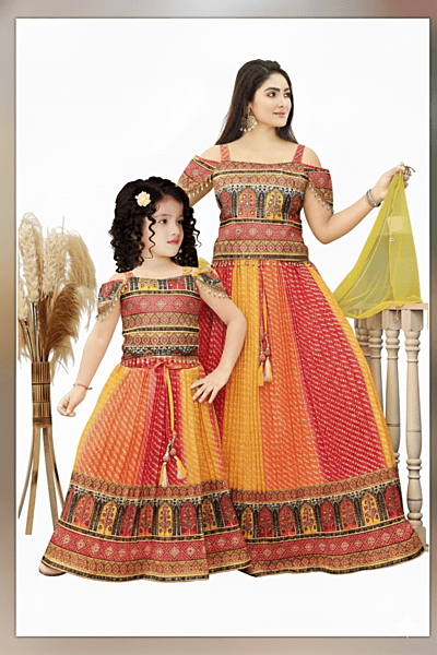 Bandhani Printed Lehenga Choli Set D.1630Y B.GINI BABY