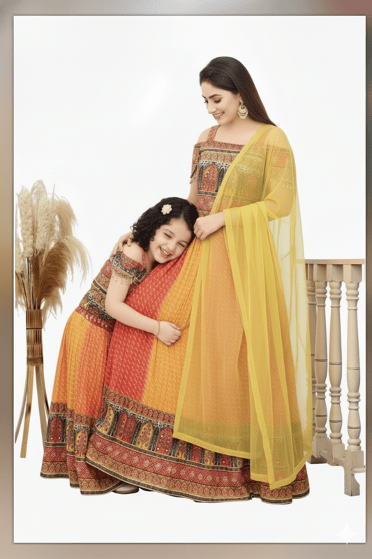 Bandhani Printed Lehenga Choli Set D.1630Y B.GINI BABY