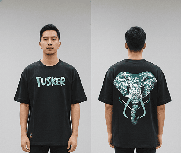 BLACK PRINTED DAWON SOLDER TSHIRT D.16.PRINTED