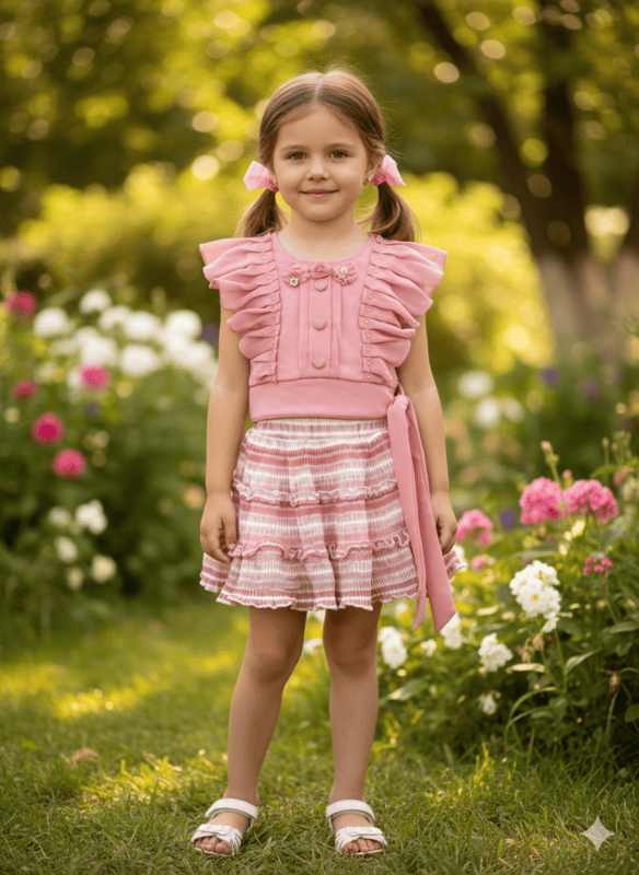 Stylish Girls' Designer Top & Skirt Set D.9.3189 B.1792